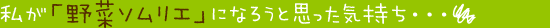 私がジュニア野菜ソムリエになろうと思った気持ち